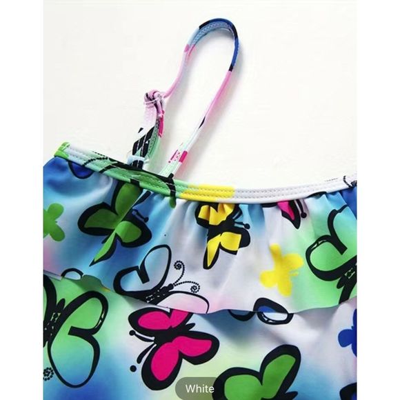 BEAUTY U - Girls Sz 5 - 6 Off-the-Shoulder Butterfly Swimsuit - Picture 7 of 10